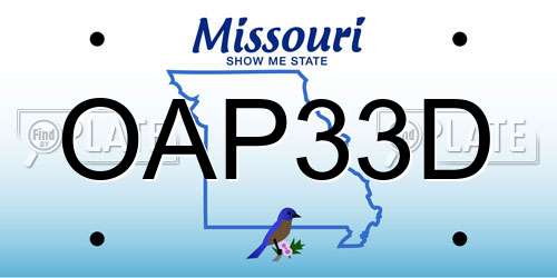 OAP33D Missouri License Plate