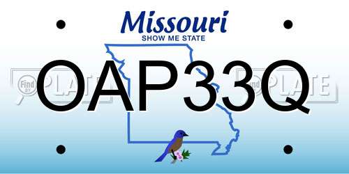 OAP33Q Missouri License Plate