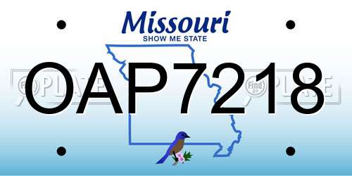 OAP7218 Missouri License Plate