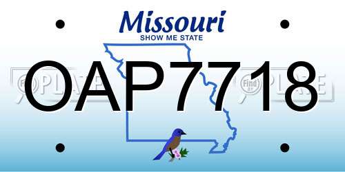 OAP7718 Missouri License Plate