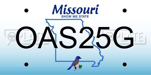 OAS25G Missouri License Plate