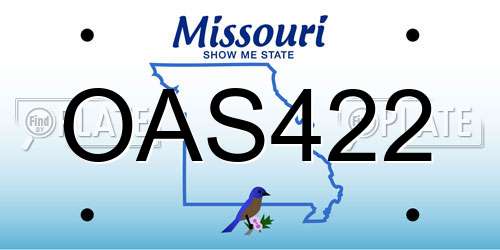 OAS422 Missouri License Plate