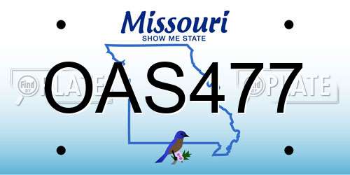 OAS477 Missouri License Plate