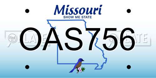 OAS756 Missouri License Plate