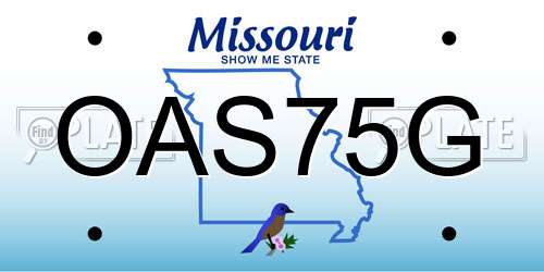 OAS75G Missouri License Plate