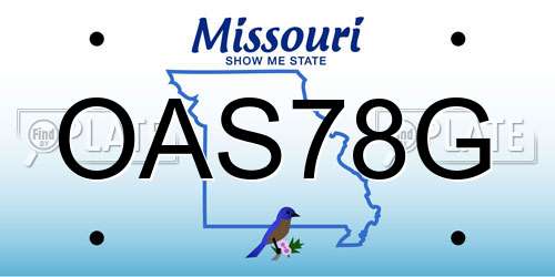 OAS78G Missouri License Plate
