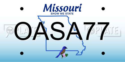OASA77 Missouri License Plate