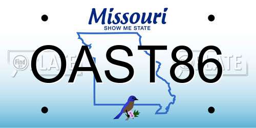 OAST86 Missouri License Plate