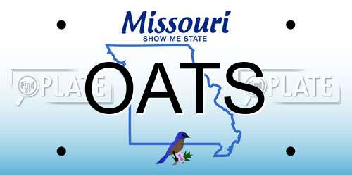 OATS Missouri License Plate