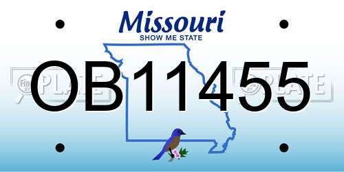 OB11455 Missouri License Plate