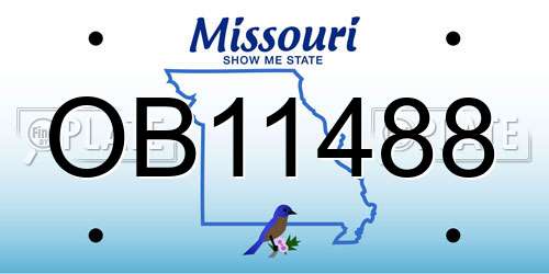 OB11488 Missouri License Plate