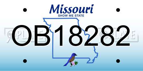 OB18282 Missouri License Plate