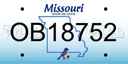 OB18752 Missouri License Plate