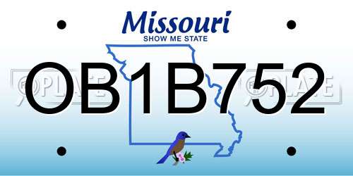 OB1B752 Missouri License Plate