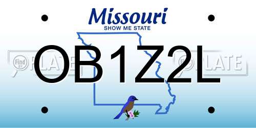 OB1Z2L Missouri License Plate