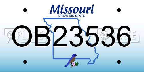 OB23536 Missouri License Plate