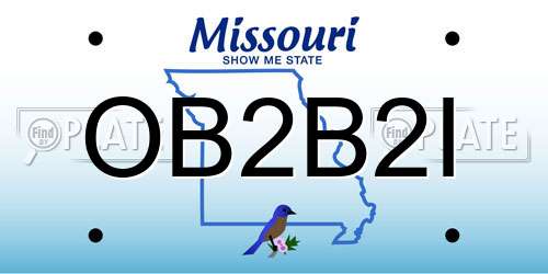OB2B2I Missouri License Plate