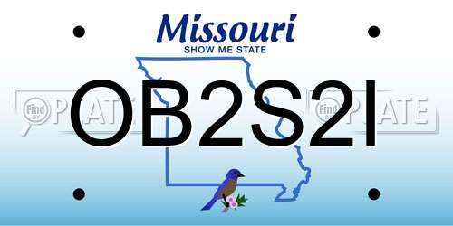 OB2S2I Missouri License Plate