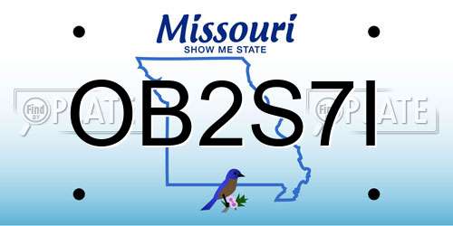OB2S7I Missouri License Plate