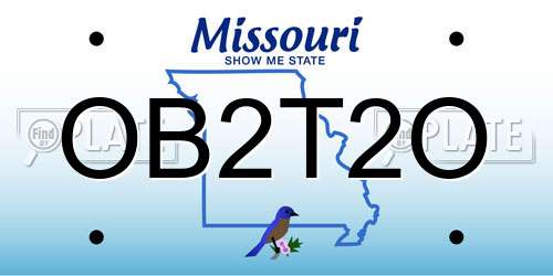 OB2T2O Missouri License Plate