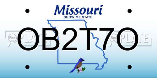 OB2T7O Missouri License Plate
