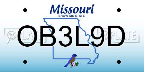 OB3L9D Missouri License Plate