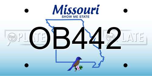 OB442 Missouri License Plate