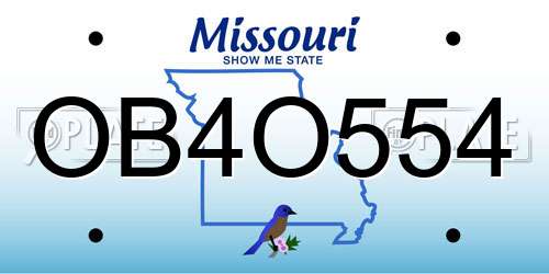 OB4O554 Missouri License Plate