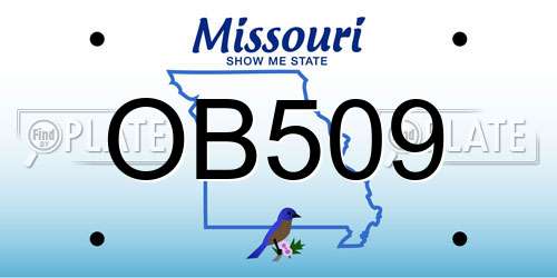 OB509 Missouri License Plate
