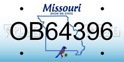 OB64396 Missouri License Plate