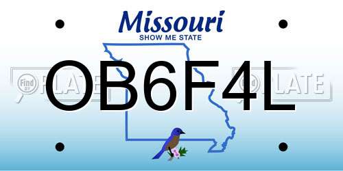 OB6F4L Missouri License Plate