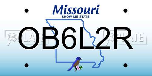 OB6L2R Missouri License Plate