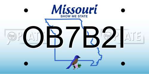 OB7B2I Missouri License Plate