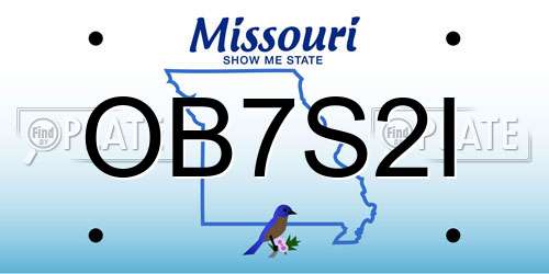 OB7S2I Missouri License Plate