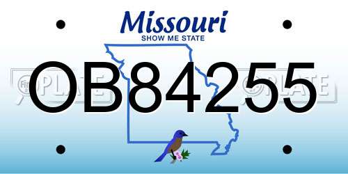 OB84255 Missouri License Plate