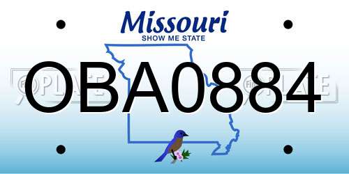 OBA0884 Missouri License Plate