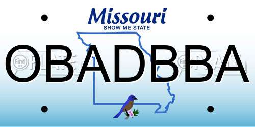 OBADBBA Missouri License Plate