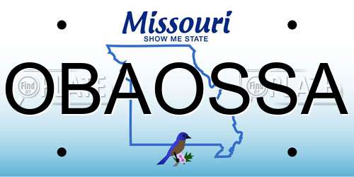 OBAOSSA Missouri License Plate