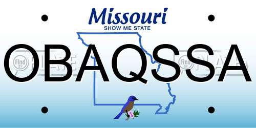 OBAQSSA Missouri License Plate