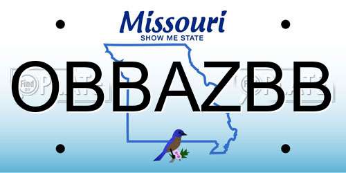 OBBAZBB Missouri License Plate