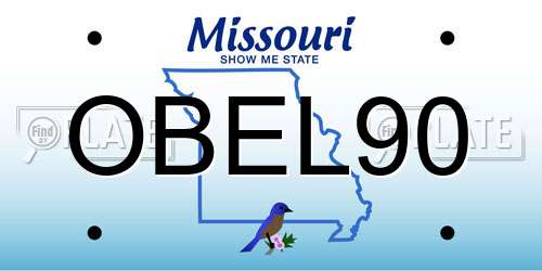 OBEL90 Missouri License Plate