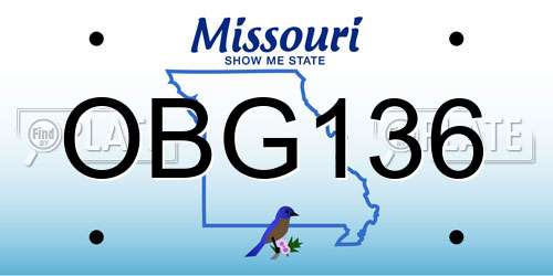 OBG136 Missouri License Plate