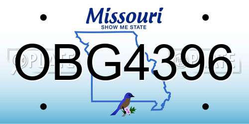 OBG4396 Missouri License Plate