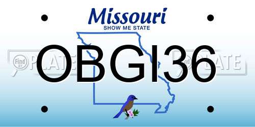 OBGI36 Missouri License Plate