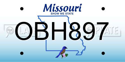 OBH897 Missouri License Plate