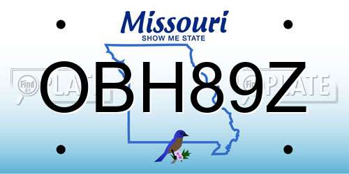 OBH89Z Missouri License Plate