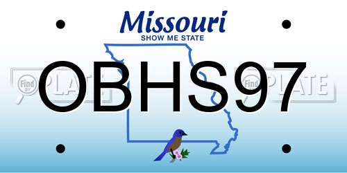 OBHS97 Missouri License Plate