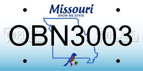 OBN3003 Missouri License Plate
