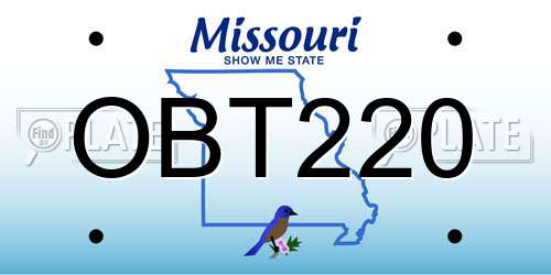 OBT220 Missouri License Plate