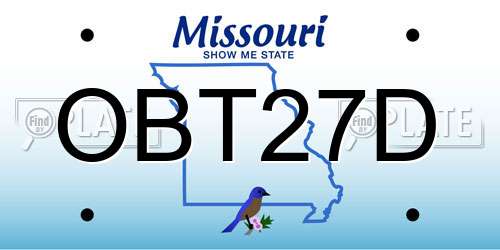 OBT27D Missouri License Plate